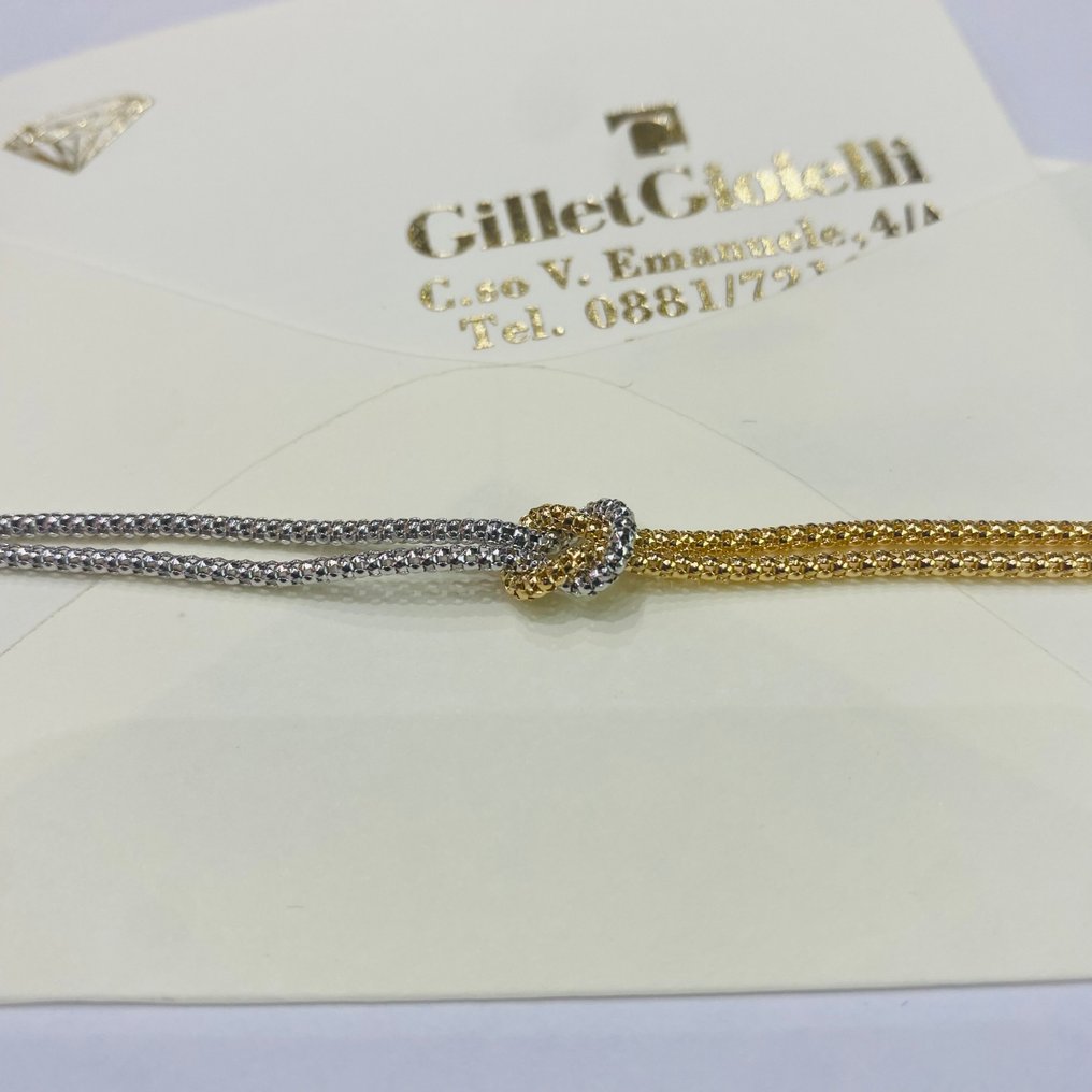 Bracelet - 18 carats Or jaune, Or blanc - Bracelet nœud / Nodo #2.1