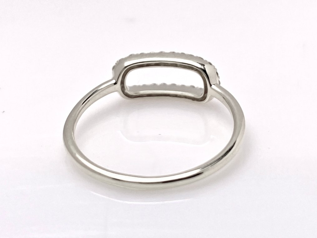 χωρίς τιμή ασφαλείας - Δαχτυλίδι - 14 καράτια Λευκός χρυσός -  0.13ct. tw. Διαμάντι (Φυσικό)  #3.2