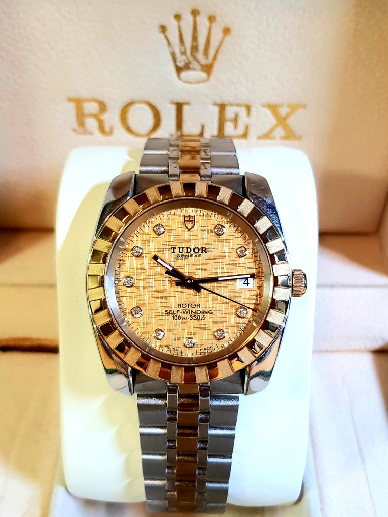 Tudor - Classic Geneva Date - "GOLD DIAMOND LINEN DIAL" - 38mm - Ref. 21013 - Men - 2010-2020 #4.3