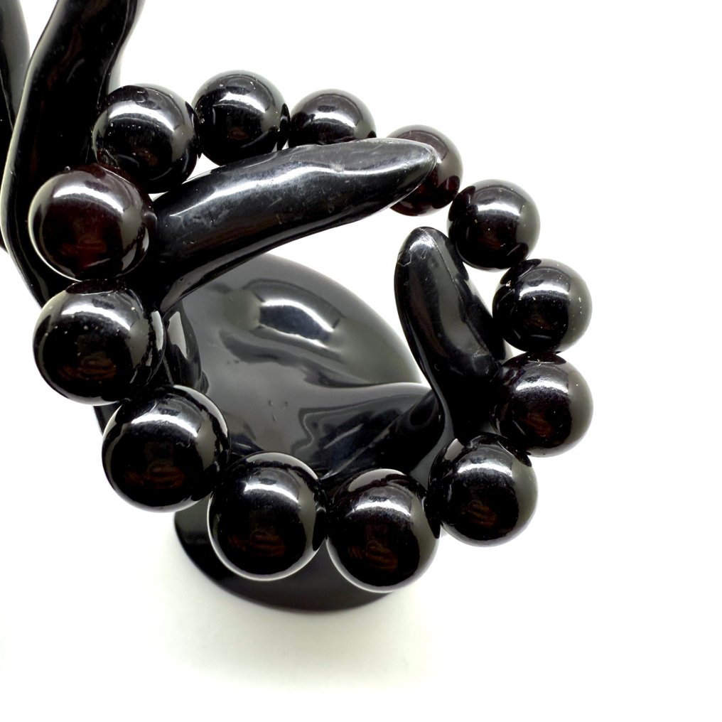 Βραχιόλι με χάντρες από Βαλτική ρητίνη σε χρώμα κερασιά, 14 mm - Κεχριμπάρι - succinite #3.2