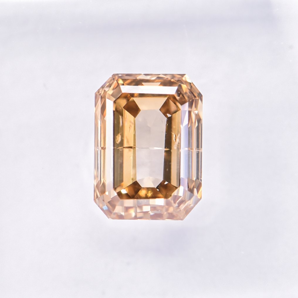 χωρίς τιμή ασφαλείας - 1 pcs Διαμάντι (Φυσικού χρώματος) - 1.38 ct - Σμαράγδι - Fancy intense Καφέ Κίτρινο - SI2 - International Gemological Institute (IGI) - ΒΓ #4.3