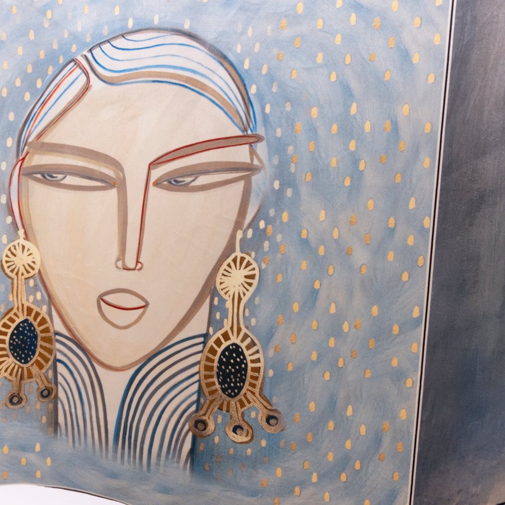 Διακοσμητικό ύφασμα - Πινακοθήκη γυναικείων προσώπων – Σύγχρονη τέχνη – Πορτρέτα σε ύφασμα - Ύφασμα (9)  - 143 cm - 143 cm #2.1