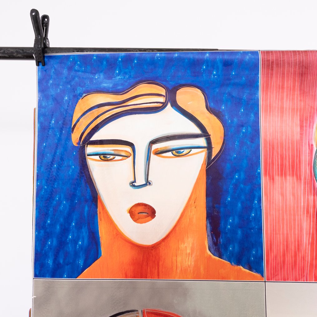 Διακοσμητικό ύφασμα - Πινακοθήκη γυναικείων προσώπων – Σύγχρονη τέχνη – Πορτρέτα σε ύφασμα - Ύφασμα (9)  - 143 cm - 143 cm #3.2