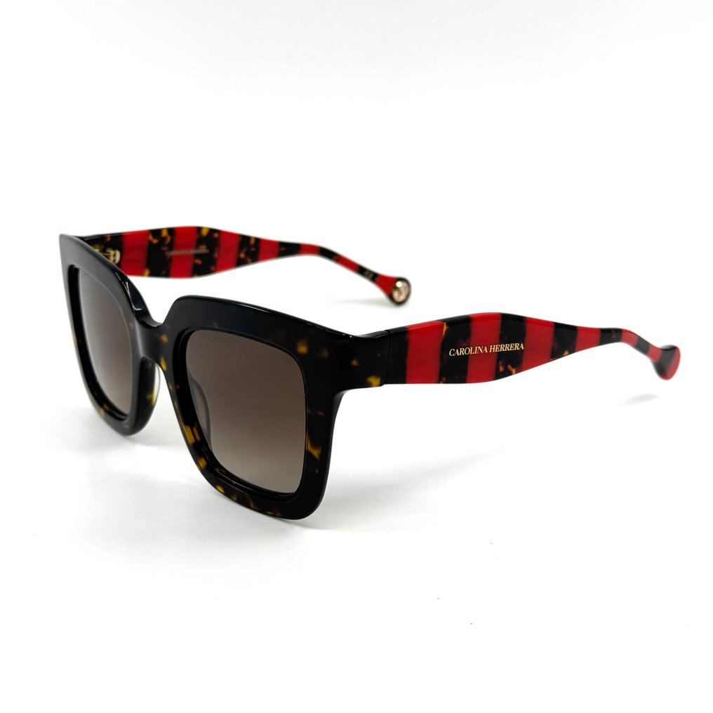 Carolina Herrera - *NEW* - Brown Acetate - Red Details - Okulary przeciwsłoneczne #1.0