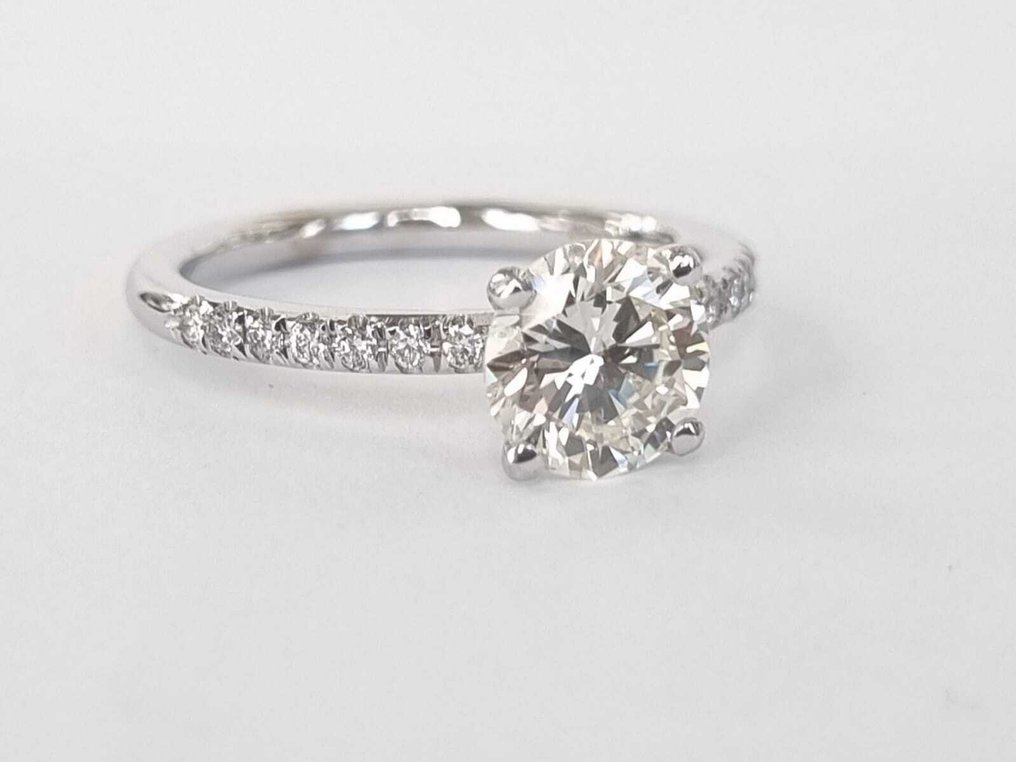 订婚戒指 - 18K包金 白金 -  1.26ct. tw. 钻石 (天然) - 钻石 #1.0