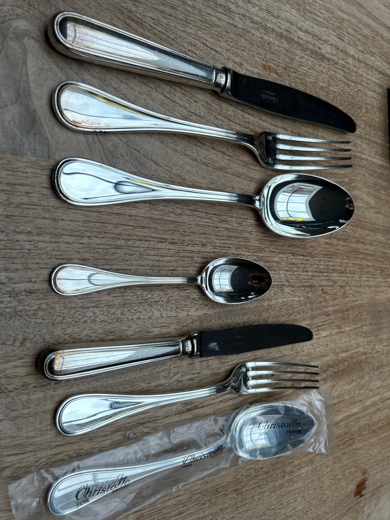 Christofle - Cutlery set for 12 (67) - Albi - Silverplated #2.1