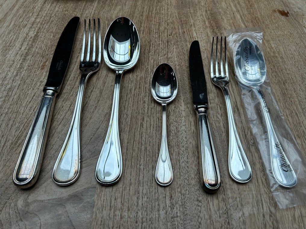 Christofle - Cutlery set for 12 (67) - Albi - Silverplated #1.0
