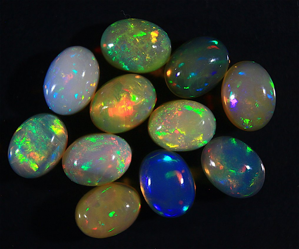 Ct. 10.50 Natural Ethiopian Opals - Cabochon - Altezza: 8 mm - Larghezza: 6 mm- 2.1 g #4.3
