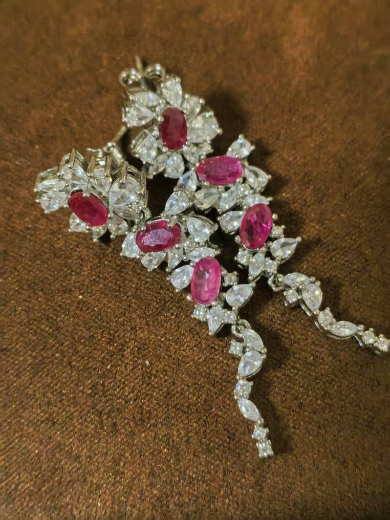 No reserve price - Earrings Silver -  2.00ct. tw. Ruby #3.2