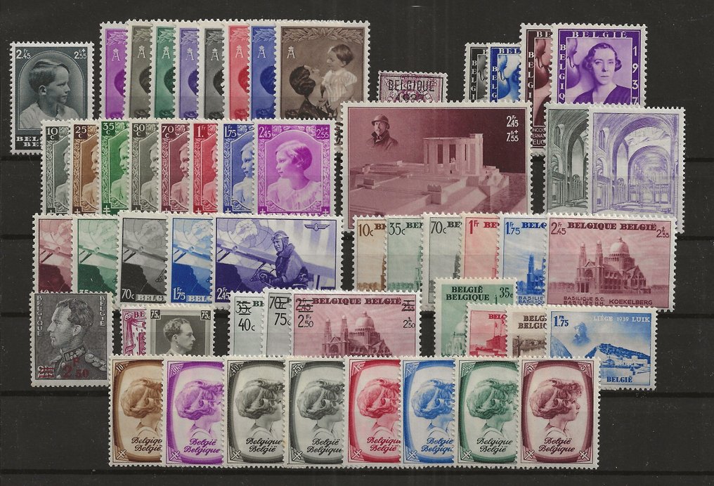 Βέλγιο 1937/1938 - 2 ολοκληρικές ετήσιες εκδόσεις με μπλοκ - POSTFRIS - OBP/COB 446 tot 495 + BL7/8/9 #2.1