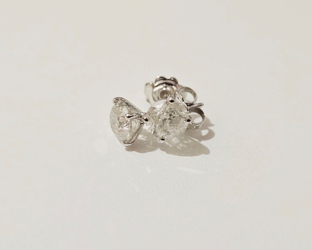 Σκουλαρίκια - 14 καράτια Λευκός χρυσός - 2.00ct. tw. Διαμάντι (Φυσικό) - Διαμάντι #1.0