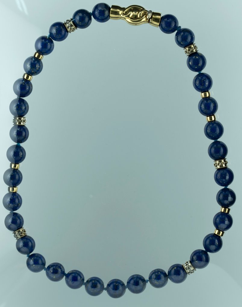 頸鏈 - 18 克拉 黃金 青金石 #2.1