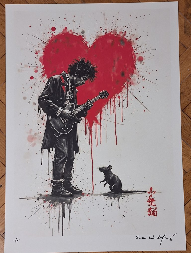 Jimi Hendrix - Series " Tokyo Pop Icons insipred by Banksy" by Emma Wildfang - Large size #1.0