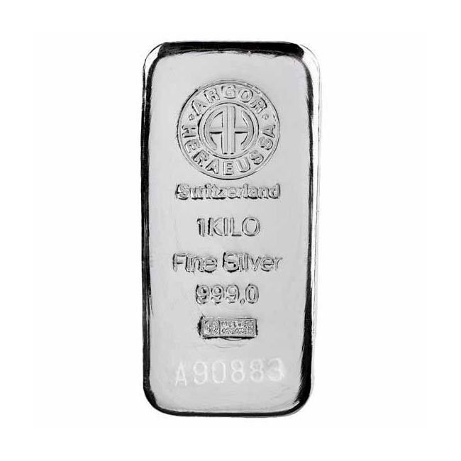 1 χιλιόγραμμο Ασημί 999 1 Kilo Argor Heraeus Suisse 999 Fine
