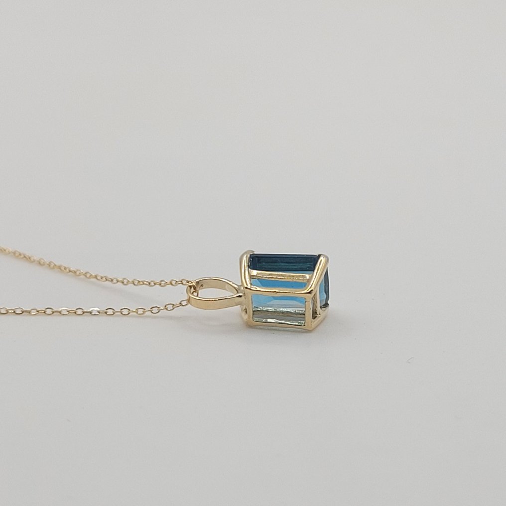 Sans prix de réserve - Pendentif - 18 carats Or jaune Topaze - London Blue #4.3