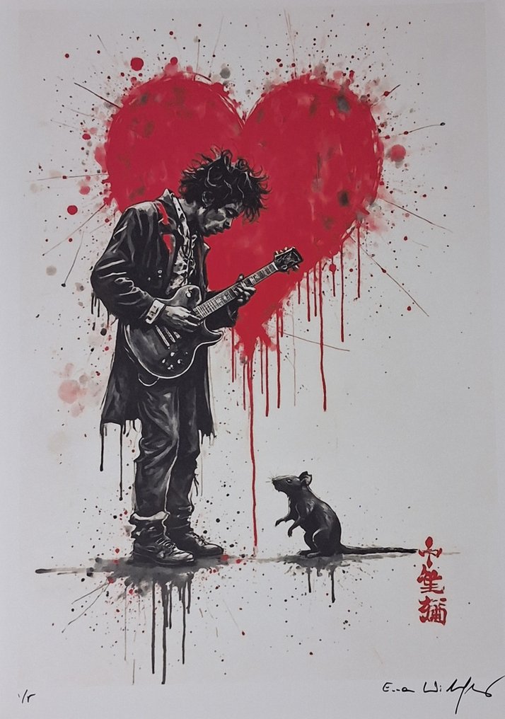 Jimi Hendrix - Series " Tokyo Pop Icons insipred by Banksy" by Emma Wildfang - Large size #2.1