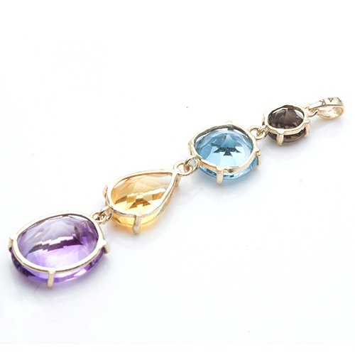 χωρίς τιμή ασφαλείας - Σετ κοσμημάτων 2 τεμαχίων - 14 καράτια Κίτρινο χρυσό Αμέθυστος #4.3