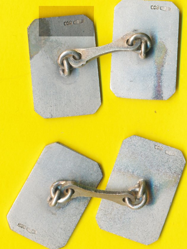 Italy - Unpublished cufflinks to the general public, silver model for Officer. - Military accessories #2.1