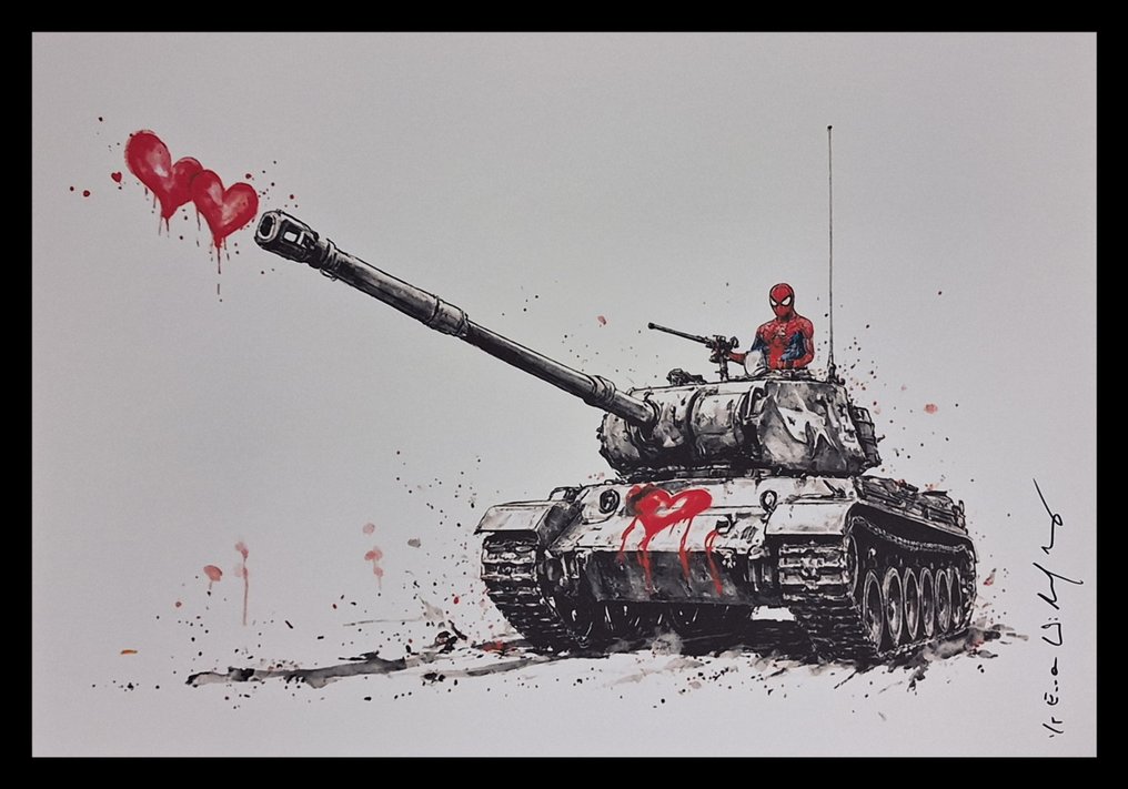 Emma Wildfang - Spiderman - Series " Tokyo Pop Icons inspired by Banksy" - Large size #1.0