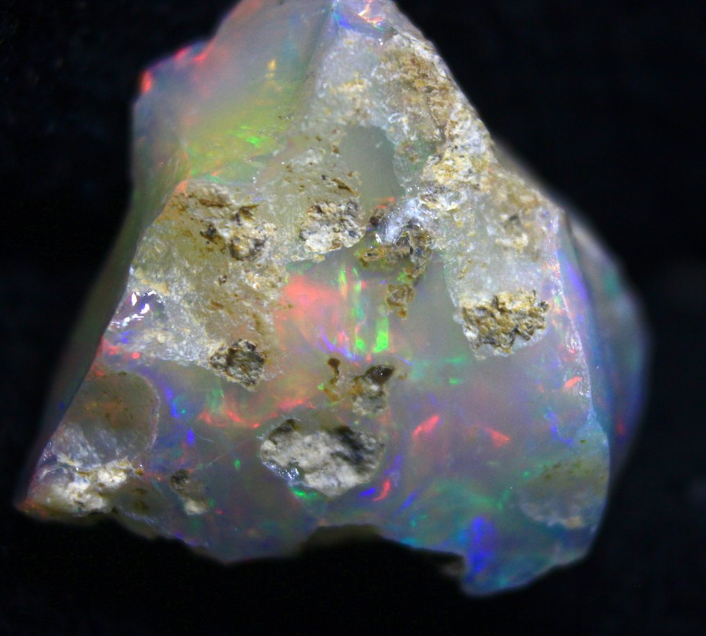 Ct. 12,0 etiopisk opal Råt - Højde: 20 mm - Bredde: 18 mm- 2.4 g #1.0