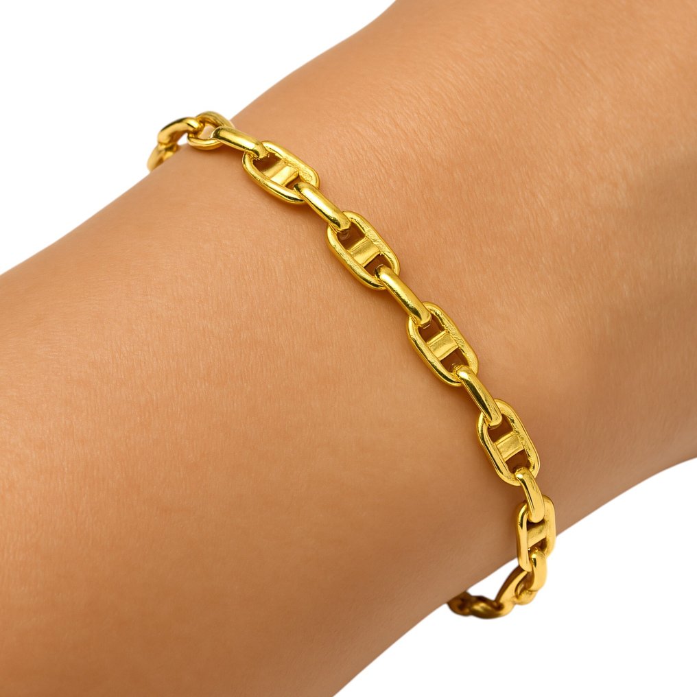 No reserve price - Handmade - Chain bracelet - Mariner - 1.75 g - 14 kt. Yellow gold #4.3