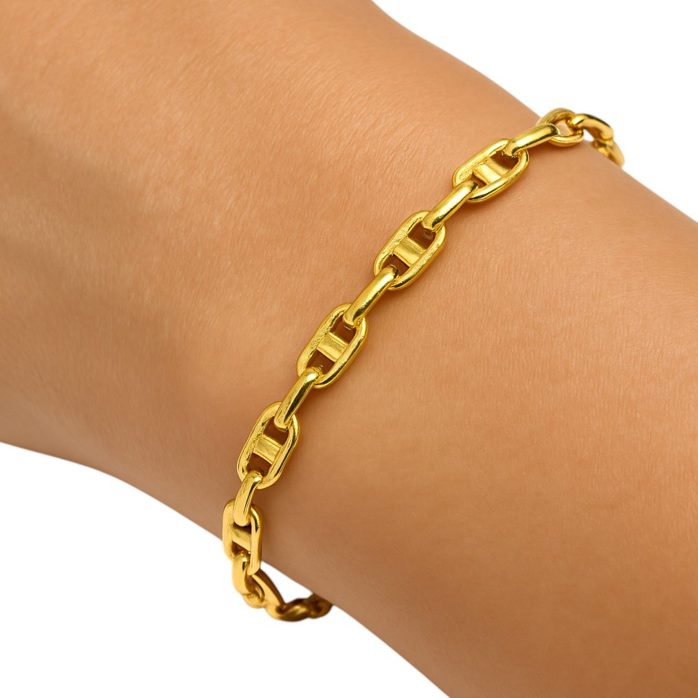 No reserve price - Handmade - Chain bracelet - Mariner - 1.75 g - 14 kt. Yellow gold #2.1