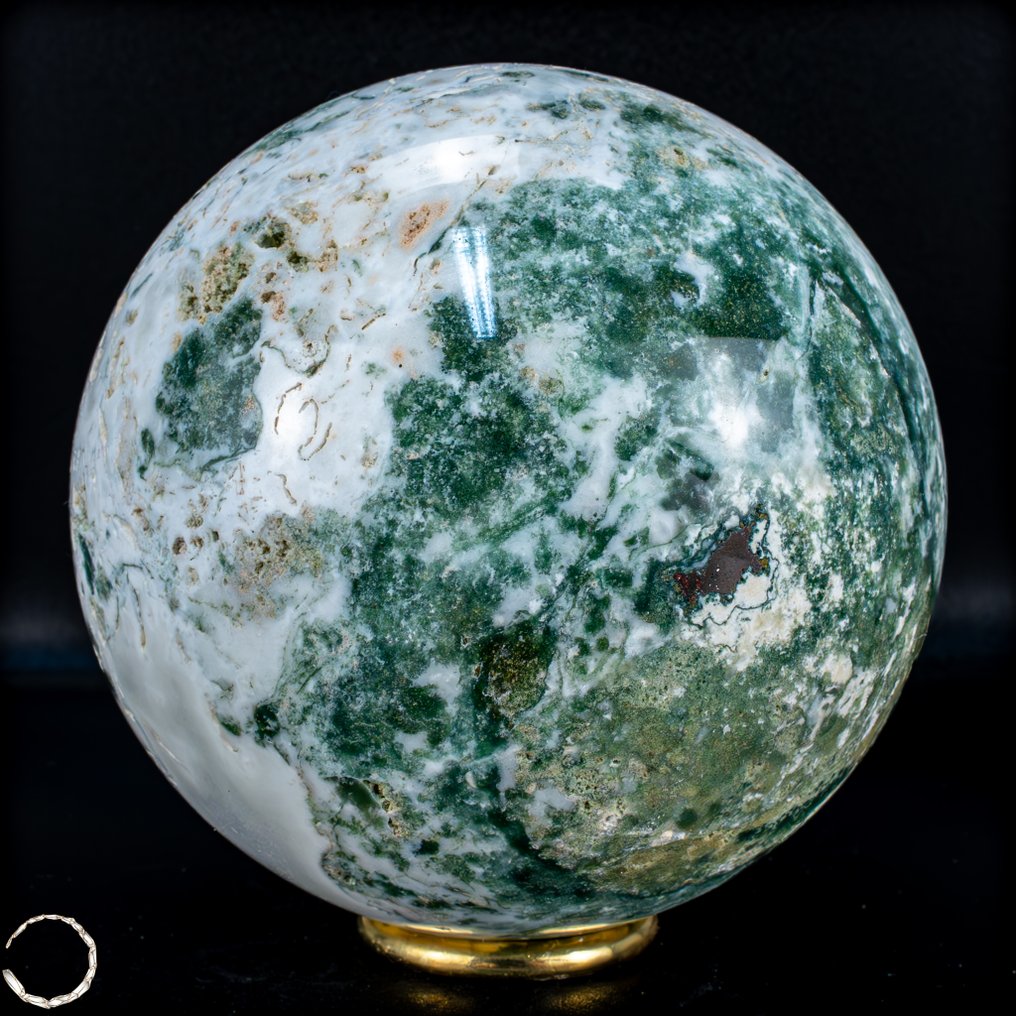 顶级品质天然极具艺术感的苔藓玛瑙 Sphere- 2040.16 g #3.2