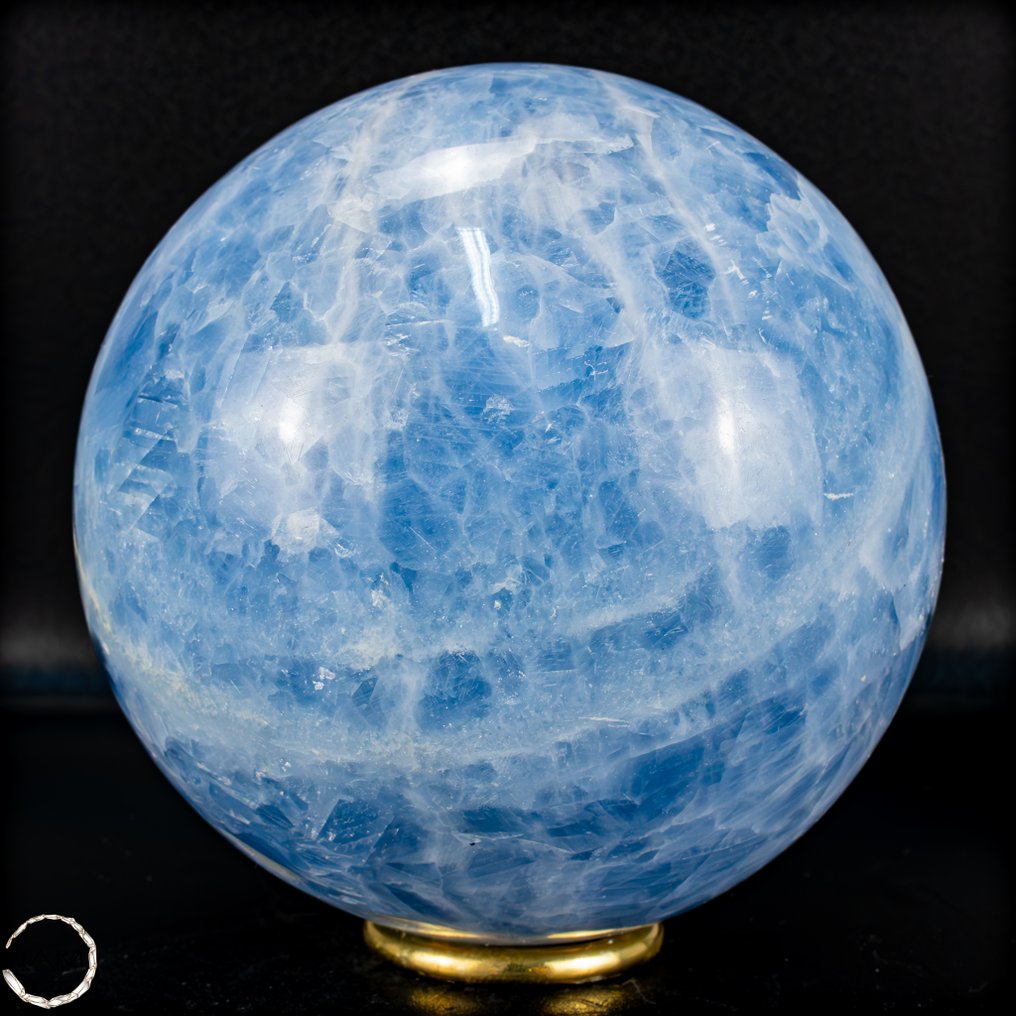 Természetes égkék kalcit kristály Gömb- 2403.92 g #1.0