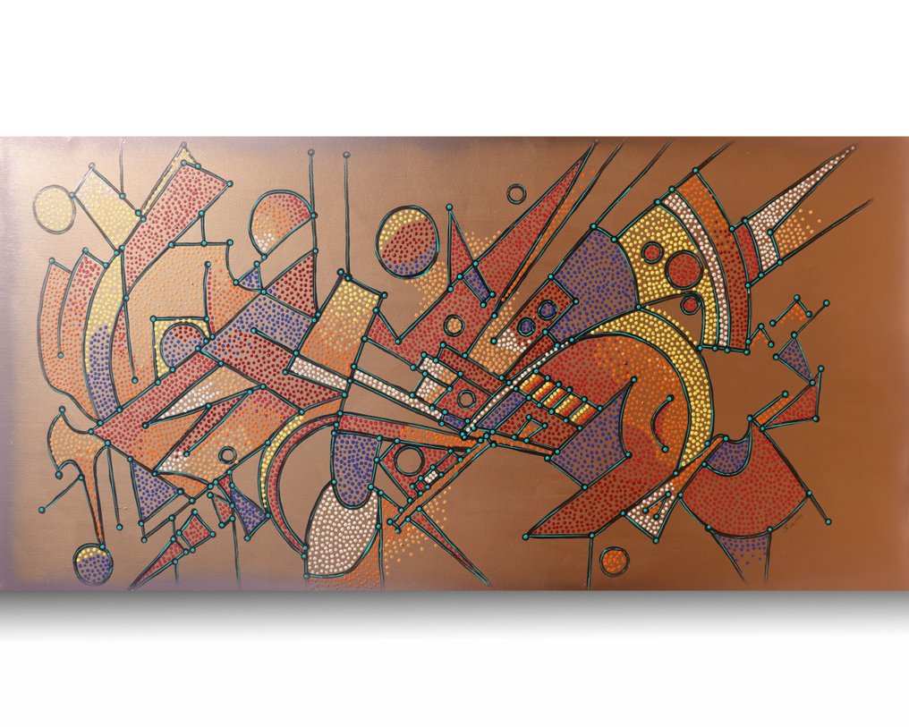 Ksavera - Bronze Abstract A1389 - painting on XXL canvas 210cm #3.2