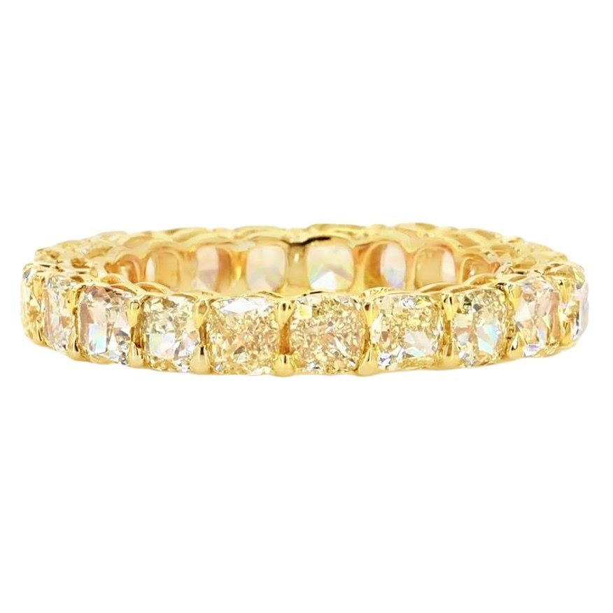 Bague - 18 carats Or jaune - 5.32ct. tw. Jaune Diamant (Couleur naturelle) - IGI - Alliance #1.0