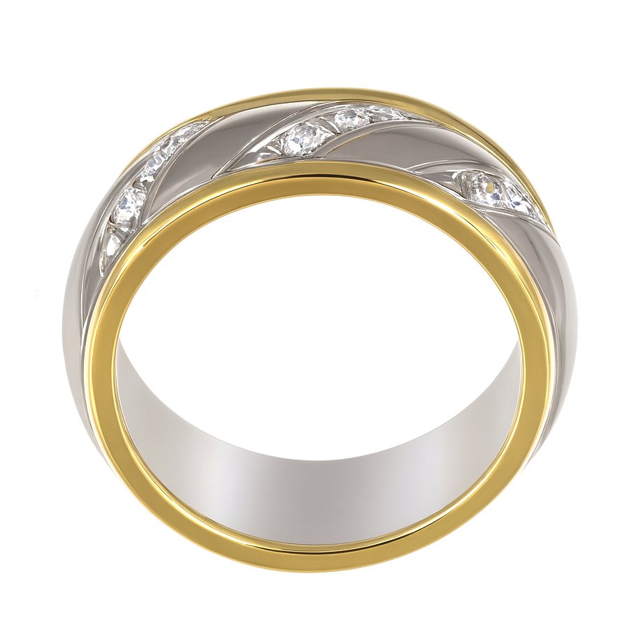 Sormus - 18 kt. Valkokulta, Keltakulta - 0.18ct. tw. Timantti (Luonnollinen) #1.0