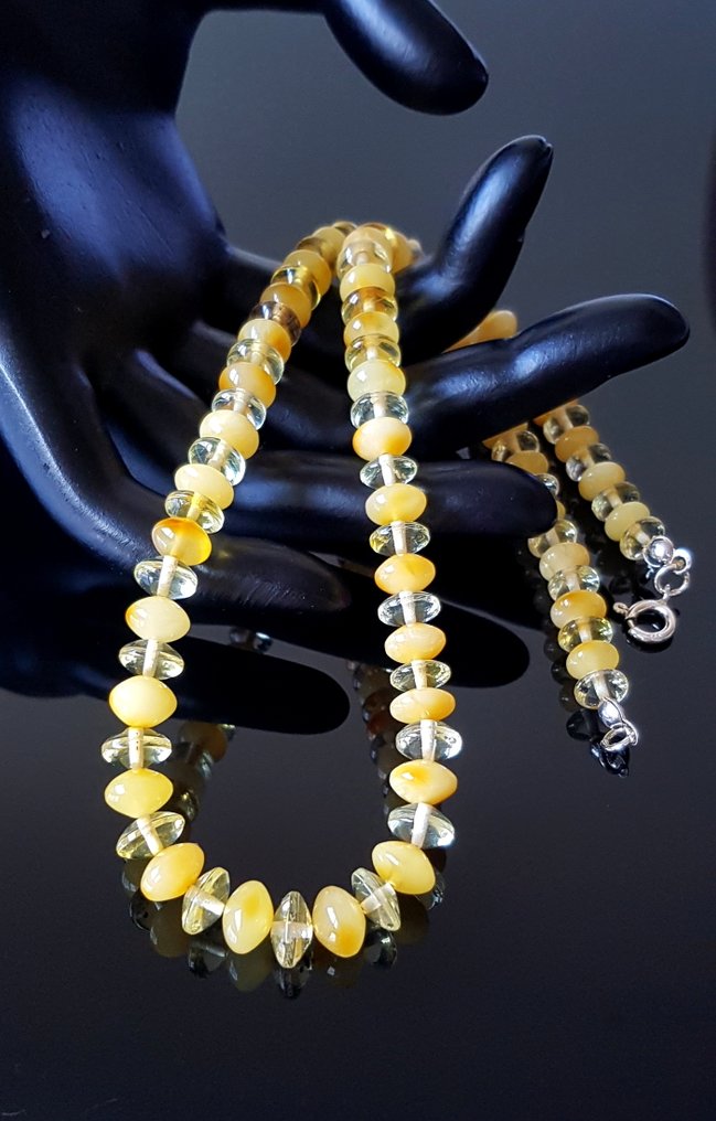 Amber 项链 - 正品波罗的海琥珀项链 - 黄油糖色琥珀- 14 g #1.0