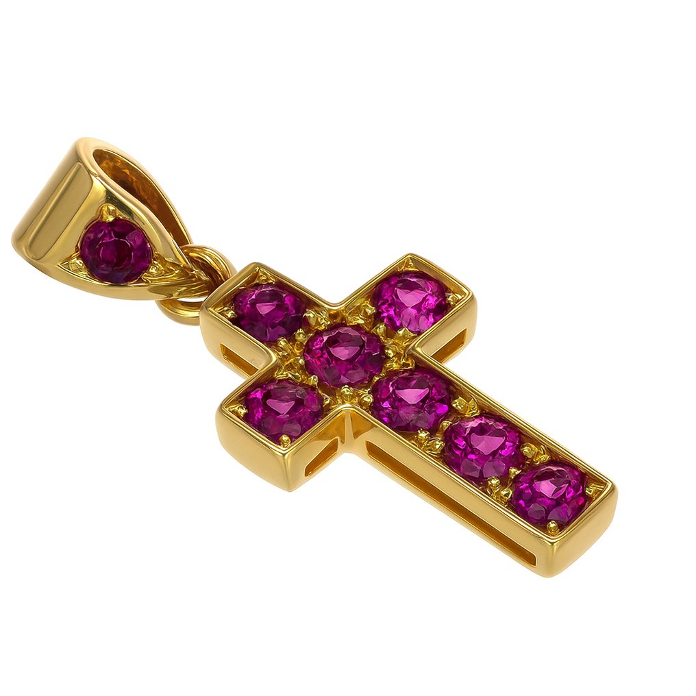 Hanger - 18 karaat Geel goud -  0.56ct. tw. Robijn #2.1