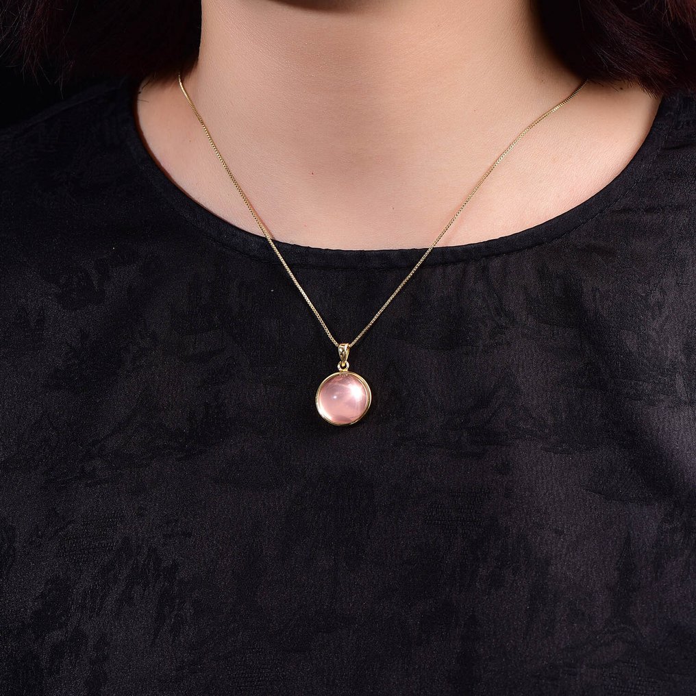 无底价 - ALGT 认证 - 极其独家的天然玫瑰石英吊坠 最自然形式的无与伦比的清晰- 5.4 g #1.0