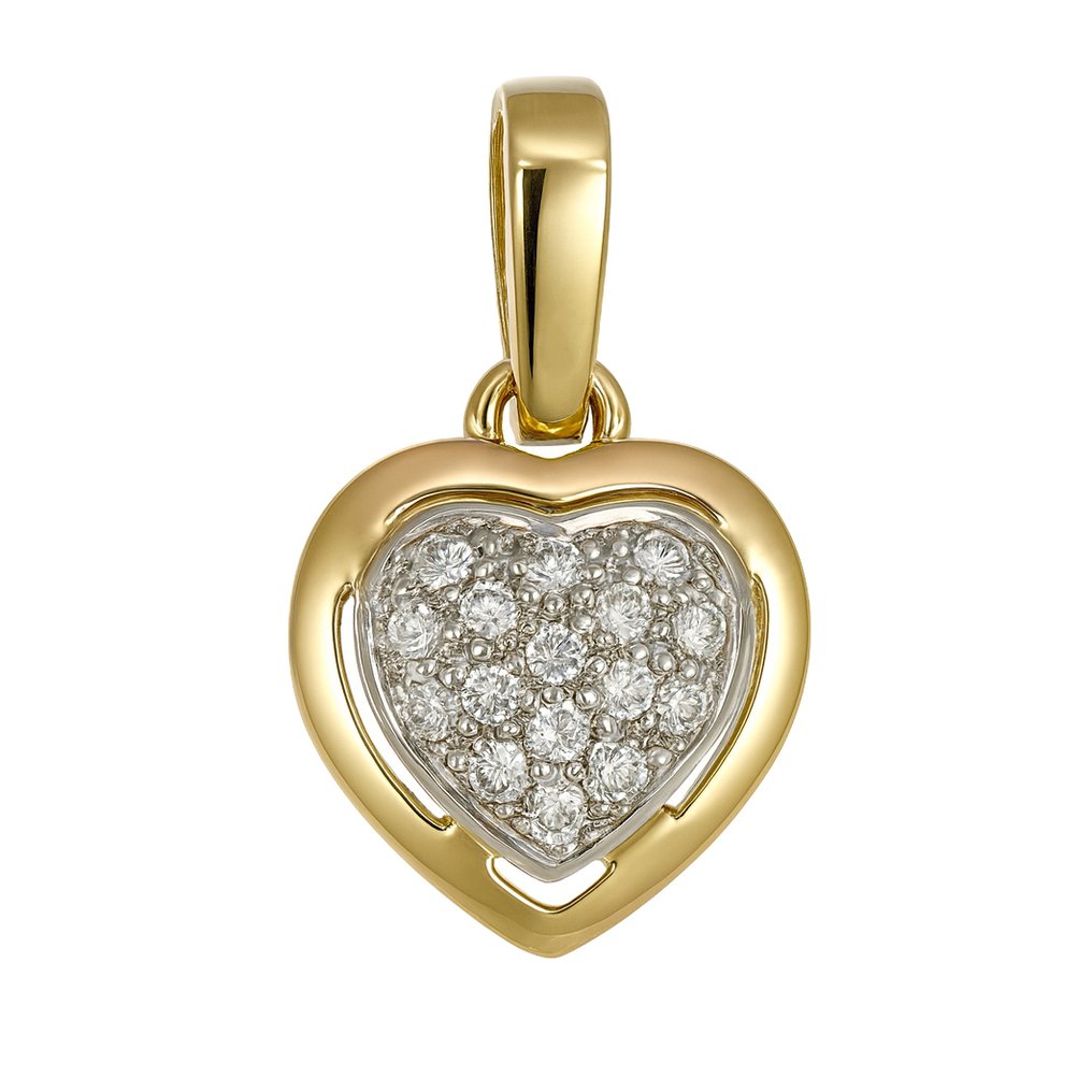 Κρεμαστό κόσμημα - 18 καράτια Λευκός χρυσός, Κίτρινο χρυσό -  0.24ct. tw. Διαμάντι (Φυσικό)  #1.0