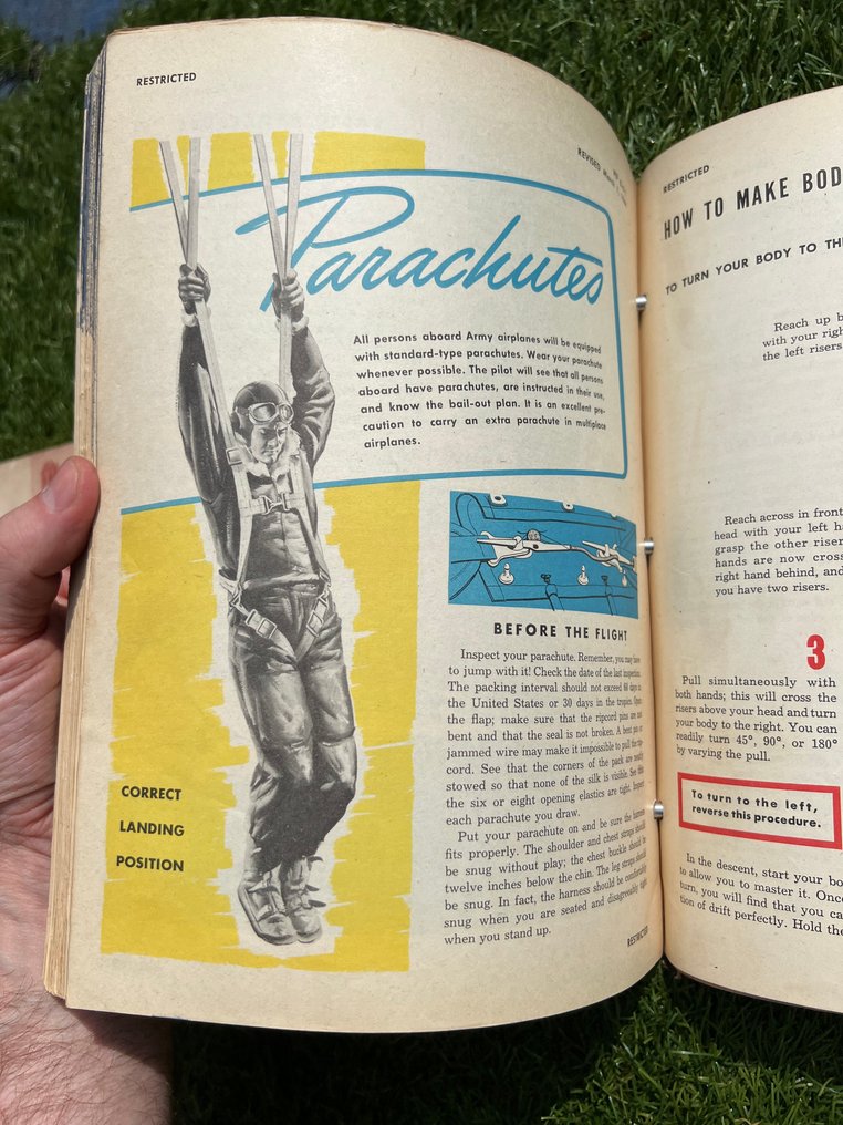 USAAF Bomber / Fighter Pilot Handbook Airforce - Cockpit instruments - Flying - Equipment - Flare Guns - parachutes - 1943 #2.1