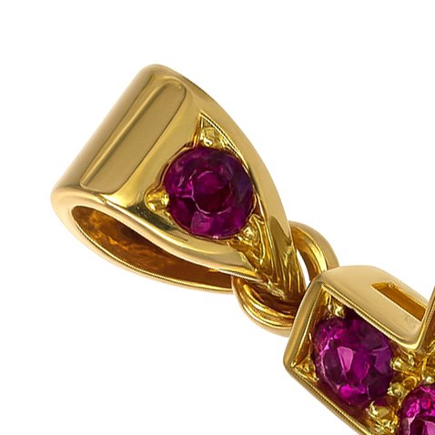 Hanger - 18 karaat Geel goud -  0.56ct. tw. Robijn #4.3