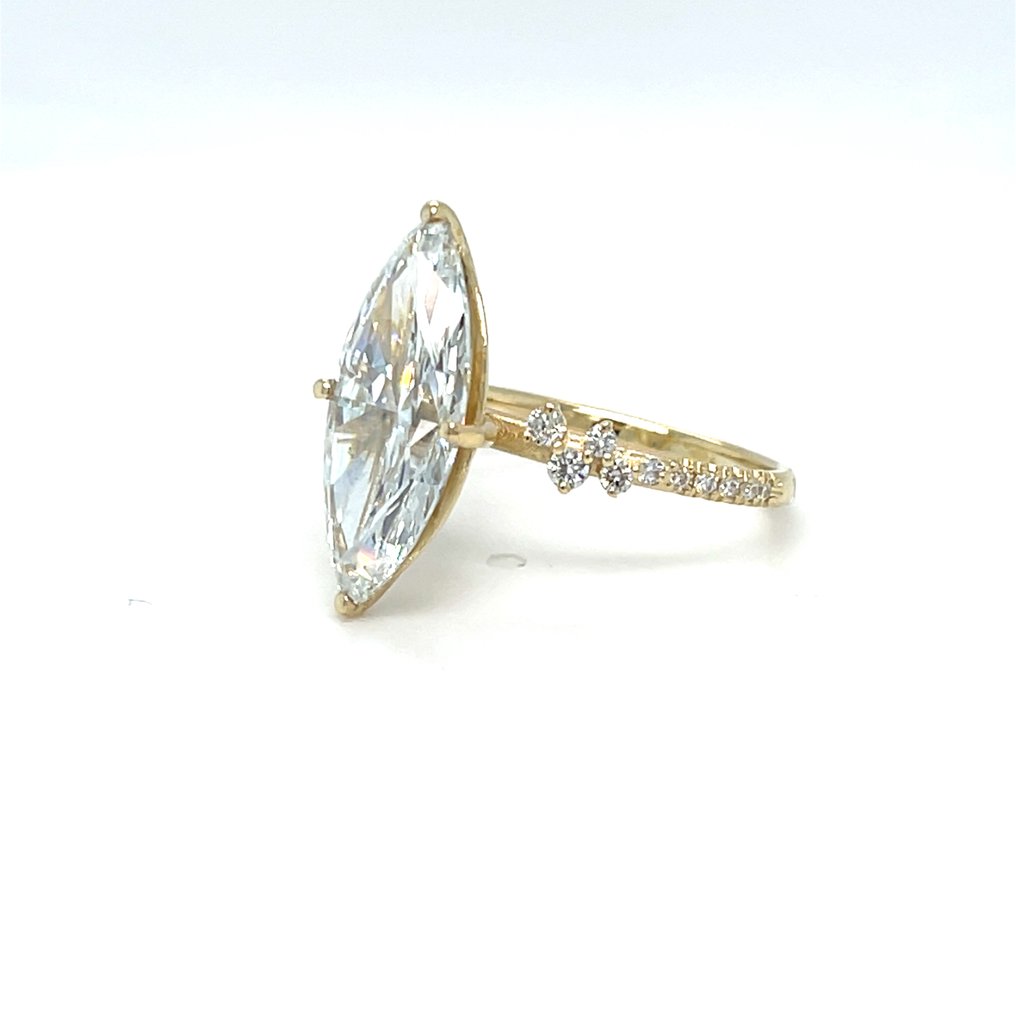 Zonder minimumprijs - Ring - 14 karaat Geel goud - 5.31ct. tw. Diamant (Lab-grown) - Diamant #4.3