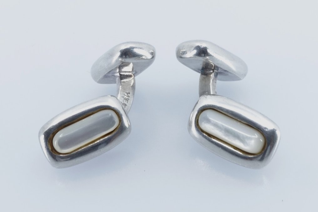 Hermès - 珍珠 - Gaétan de Percin - 银色 - 袖扣 #1.0