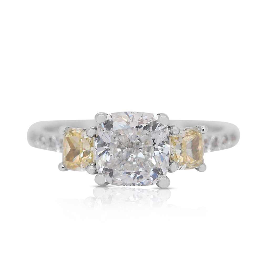 Δαχτυλίδι - 18 καράτια Λευκός χρυσός, Κίτρινο χρυσό -  2.61ct. tw. Διαμάντι (Φυσικό) - Διαμάντι #1.0