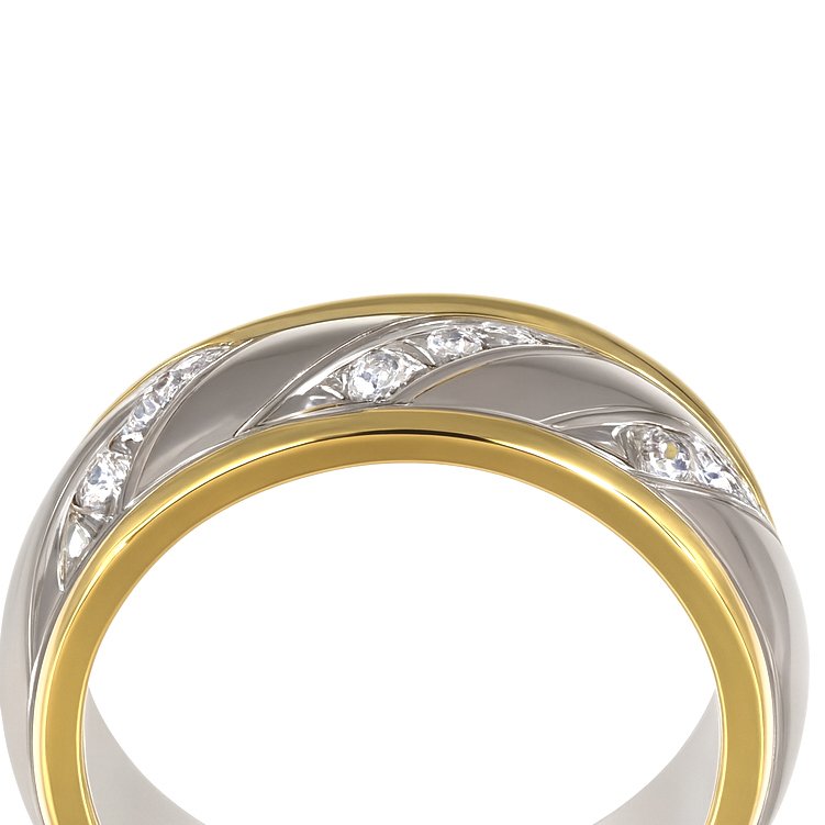 Sormus - 18 kt. Valkokulta, Keltakulta - 0.18ct. tw. Timantti (Luonnollinen) #2.1