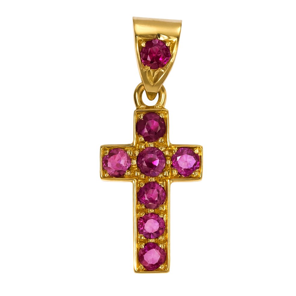 Hanger - 18 karaat Geel goud -  0.56ct. tw. Robijn #1.0