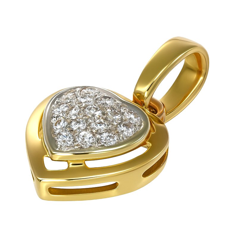 Κρεμαστό κόσμημα - 18 καράτια Λευκός χρυσός, Κίτρινο χρυσό -  0.24ct. tw. Διαμάντι (Φυσικό)  #1.0