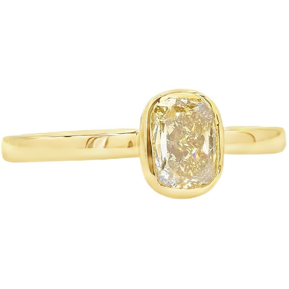 Bague - 18 carats Or jaune -  1.01ct. tw. Jaune Diamant (Couleur naturelle) - IGI - Solitaire Ring #1.0