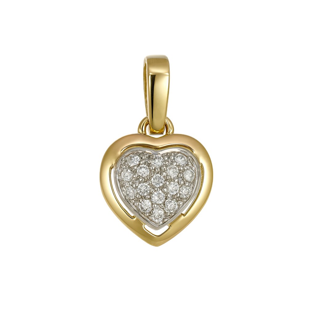 Κρεμαστό κόσμημα - 18 καράτια Λευκός χρυσός, Κίτρινο χρυσό -  0.24ct. tw. Διαμάντι (Φυσικό)  #2.1