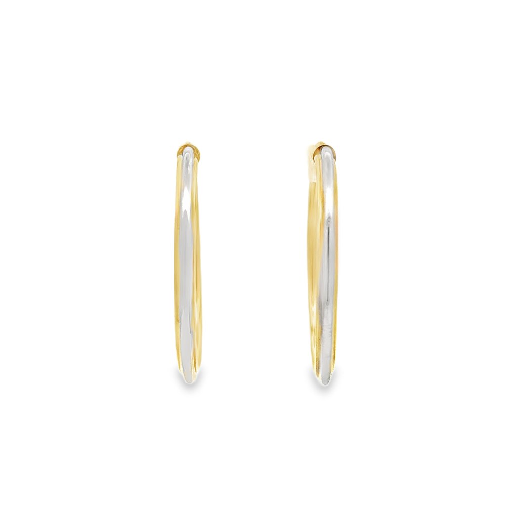 χωρίς τιμή ασφαλείας - Σκουλαρίκια - 18 καράτια Κίτρινο χρυσό, Λευκός χρυσός - 26mm Bicolor #3.2