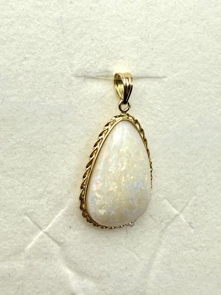 墜飾 - 18 克拉 黃金 -  2.90ct. tw. 蛋白石 #1.0