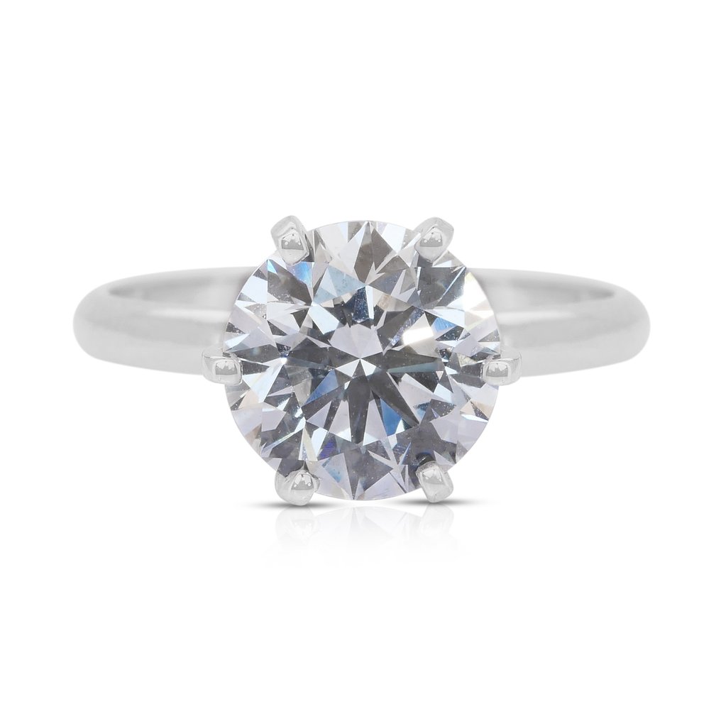 Ring - 14 kt Vittguld - 3.03ct. tw. Diamant (Natural) #1.0