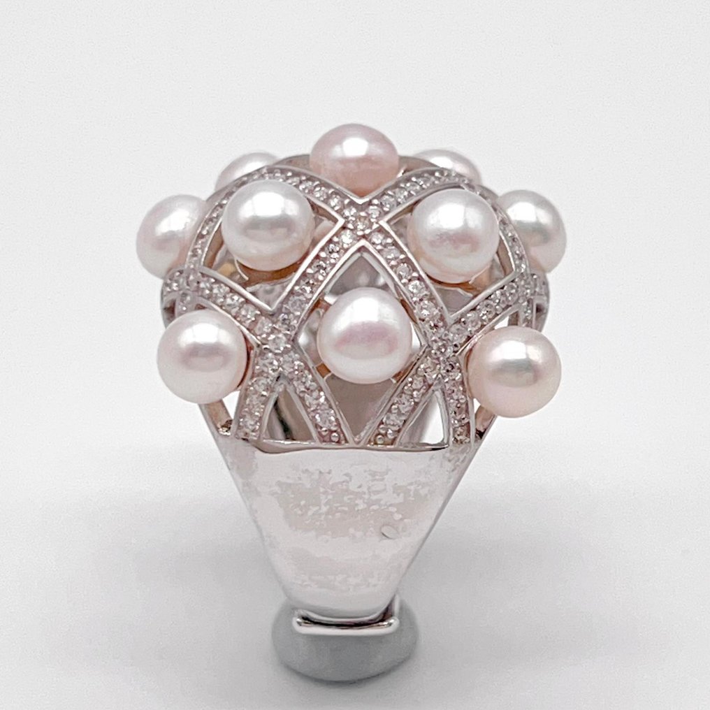 χωρίς τιμή ασφαλείας - Δαχτυλίδι Ασημί Μαργαριτάρι - δαχτυλίδι κοκτέιλ #4.3