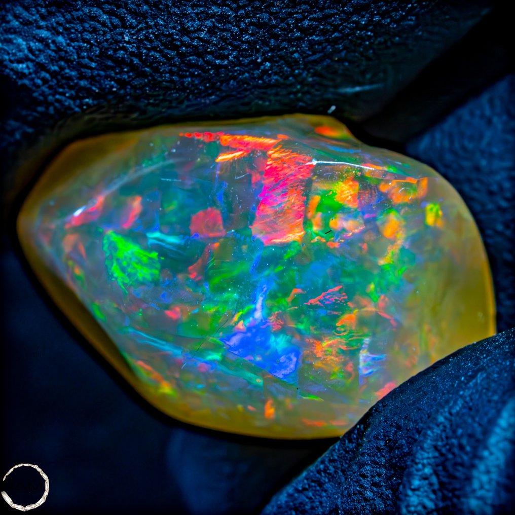 非常罕见的完美墨西哥火焰欧泊水晶 9.75 克拉- 1.95 g #1.0